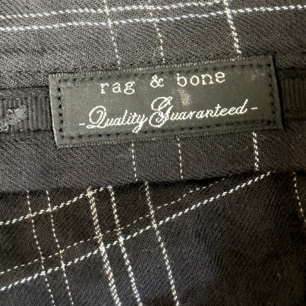 Rag & Bone Plaid Button Down Shirt Black Cotton Stretch Western Yoke Men's M NWT - Picture 6 of 8